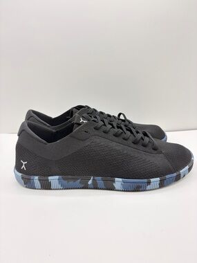 Flux Men’s 13/Women’s 14 Black Adapt Knit Trainers Blue Camo Soles Athletic